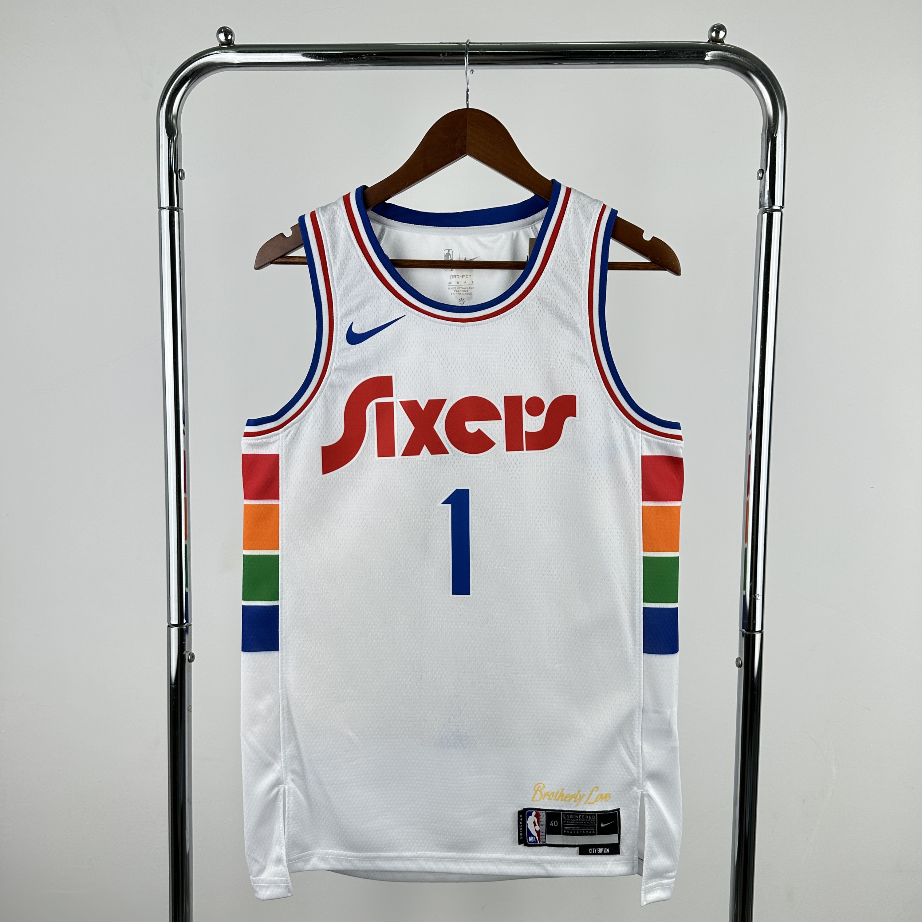 Men Philadelphia 76ers #1 Harden White City Edition Season Nike 2025 NBA Jersey->philadelphia 76ers->NBA Jersey